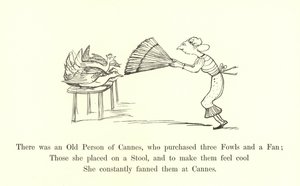 Der var en gammel person fra Cannes, som købte tre høns og en vifte af Edward Lear