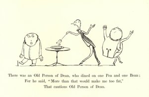 Der var en gammel person af Dean, som spiste på en ært og en bønne af Edward Lear