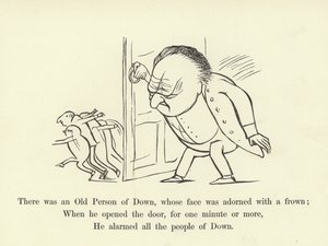 Der var en gammel person af dun, hvis ansigt var prydet med panderynker af Edward Lear