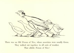 Der var en gammel person fra Nice, hvis venner normalt var gæs. af Edward Lear