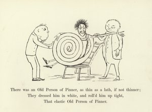 Der var en gammel mand fra Pinner, tynd som en lægte, hvis ikke tyndere af Edward Lear