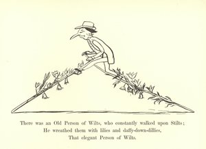 Der var en gammel person af visne, som konstant gik på stylter af Edward Lear