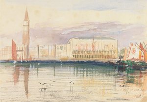 Venedig, Dogepaladset af Edward Lear