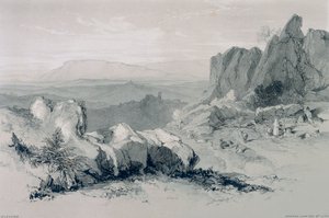 Udsigt i Rom og omegn: udsigt over Olevano af Edward Lear