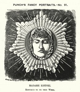 Punch tegnefilm: Adelaide Ristori, italiensk skuespillerinde (gravering)