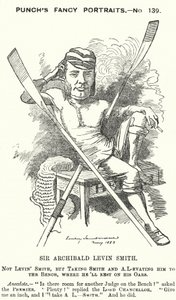 Punch tegneserie: Archibald Levin Smith, engelsk dommer og roer, der konkurrerede i University Boat Race og ved Henley Royal Regatta (gravering) af Edward Linley (after) Sambourne