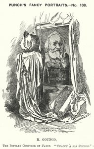 Punch tegneserie: Charles Gounod, fransk komponist (gravering) af Edward Linley (after) Sambourne