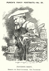 Punch tegneserie: Frederick Settle Barff, engelsk kemiker (gravering) af Edward Linley (after) Sambourne