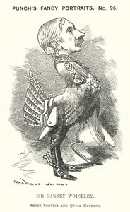 Punch tegnefilm: Garnet Wolseley af Edward Linley (after) Sambourne