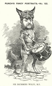 Punch tegneserie: Henry Drummond Wolff, engelsk konservativ politiker (gravering) af Edward Linley (after) Sambourne