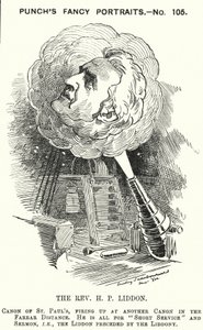 Punch tegneserie: Henry Liddon, engelsk teolog (gravering) af Edward Linley (after) Sambourne