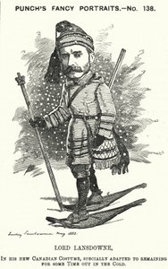 Punch tegneserie: Henry Petty-Fitzmaurice, 5. markis af Lansdowne, britisk politiker og generalguvernør i Canada (gravering) af Edward Linley (after) Sambourne