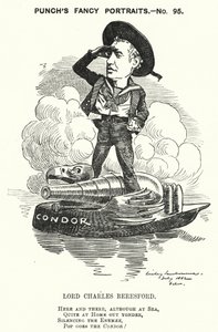 Punch tegneserie: Lord Charles Beresford, anglo-irsk admiral og konservativ politiker (gravering) af Edward Linley (after) Sambourne