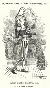 Punch tegneserie: Lord Henry Lennox, engelsk konservativ politiker (gravering) af Edward Linley (after) Sambourne