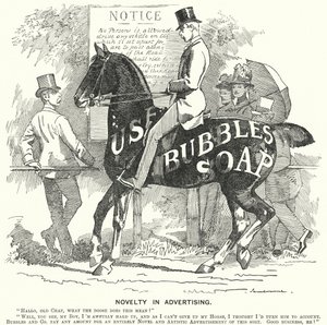 Punch tegneserie: Novelty in Advertising (gravering) af Edward Linley (after) Sambourne