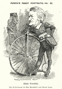 Punch tegneserie: Richard Wagner, tysk komponist (gravering) af Edward Linley (after) Sambourne