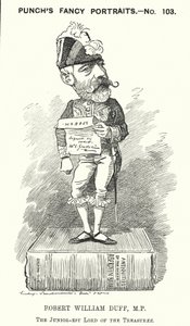 Punch tegneserie: Robert William Duff, skotsk liberal politiker (gravering) af Edward Linley (after) Sambourne