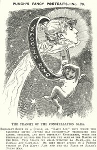 Punch tegnefilm: Sarah Bernhardt, fransk skuespillerinde (gravering) af Edward Linley (after) Sambourne