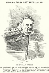 Punch tegneserie: Sir Donald Currie, skotsk skibsreder, politiker og filantrop (gravering) af Edward Linley (after) Sambourne