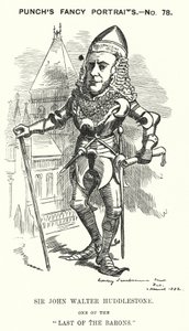 Punch tegneserie: Sir John Walter Huddleston, engelsk advokat og dommer (gravering) af Edward Linley (after) Sambourne
