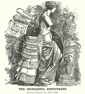 Punch tegneserie: The Crinoletta Disfigurans (gravering) af Edward Linley (after) Sambourne