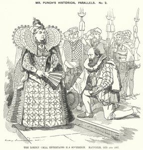 Punch tegnefilm: The Lordly Cecil underholder sin suveræn, Hatfield af Edward Linley (after) Sambourne