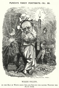 Punch tegnefilm: Wilkie Collins, engelsk romanforfatter, dramatiker og novelleforfatter (gravering) af Edward Linley (after) Sambourne
