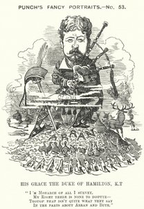 Punch tegnefilm: William Douglas Hamilton af Edward Linley (after) Sambourne