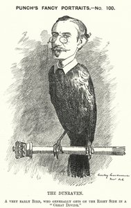 Punch tegneserie: Windham Wyndham-Quin, 4. jarl af Dunraven og Mount-Earl, anglo-irsk journalist, godsejer og konservativ politiker (gravering) af Edward Linley (after) Sambourne