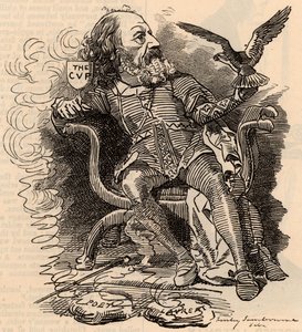 Tegneserie af Alfred Tennyson (1809-1893) engelsk digter af Edward Linley Sambourne