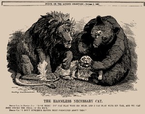 Den ufarlige nødvendige kat. Punch, 2. oktober 1907, 1907.