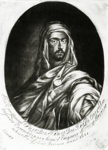 Hans Excellence Hamet Ben Hamet Ben Haddu Otter, udgivet af John Lloyd, 1682 (mezzotint) af Edward Luttrell