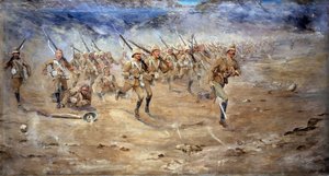 Return of the Fore and Aft, Gloucestershire Regiment, der rykker frem til angrebet, India North West Frontier, 1897