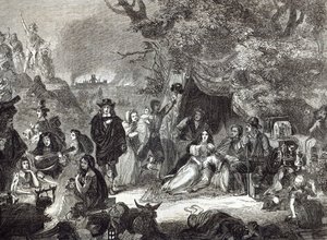 Highgate Fields under den store brand i London i 1666