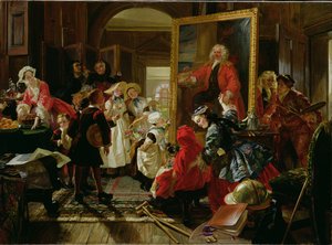 Hogarths atelier i 1739 (olie på lærred)