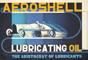 Plakat med reklame for Aeroshell smøreolie