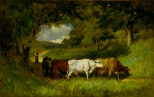 At drive køerne hjem af Edward Mitchell Bannister