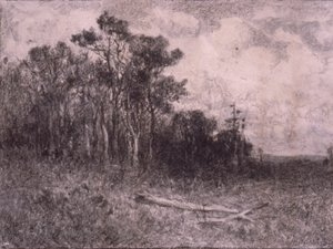 Landskab, skovbillede af Edward Mitchell Bannister