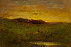 Solnedgang, 1883. af Edward Mitchell Bannister