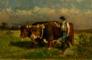 Uden titel (mand med to okser) af Edward Mitchell Bannister