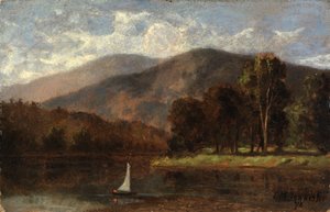 Uden titel (sejlbåd i flod) af Edward Mitchell Bannister