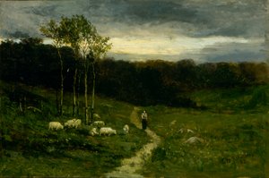 Kvinde, der går ad stien, 1882.