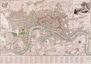 Kort over London, 1797 af Edward Mogg