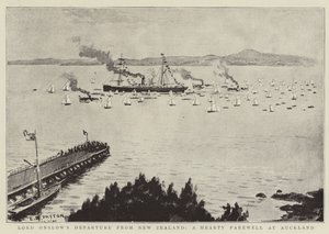 Lord Onslows afgang fra New Zealand, et hjerteligt farvel i Auckland af Edward Payton