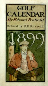 Golfspiller, der sidder ved køller, tegner i akvareller. (1899?) af Edward Penfield 1866-1925, amerikansk kunstner. af Edward Penfield