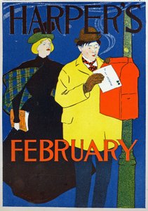 Mies kantamassa ystävänpäiväkirjettä af Edward Penfield