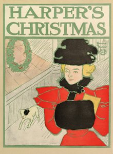 Plakat, der reklamerer for Harpers New Monthly Magazine, julen 1894