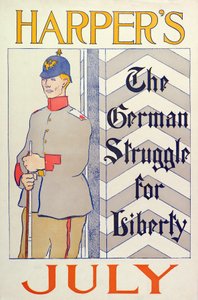 Plakat, der reklamerer for Harpers New Monthly Magazine, juli 1895 (farvelitografi)