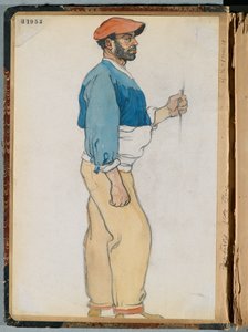 Skitse af en spansk mand, 1906 (wc & grafit på papir) af Edward Penfield
