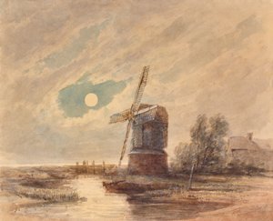 Landskab med vindmølle